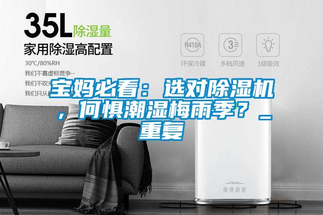 寶媽必看：選對除濕機，何懼潮濕梅雨季？_重復