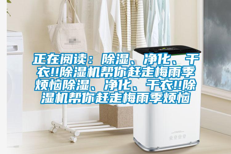 正在閱讀:除濕、凈化、干衣!!除濕機(jī)幫你趕走梅雨季煩惱除濕、凈化、干衣!!除濕機(jī)幫你趕走梅雨季煩惱